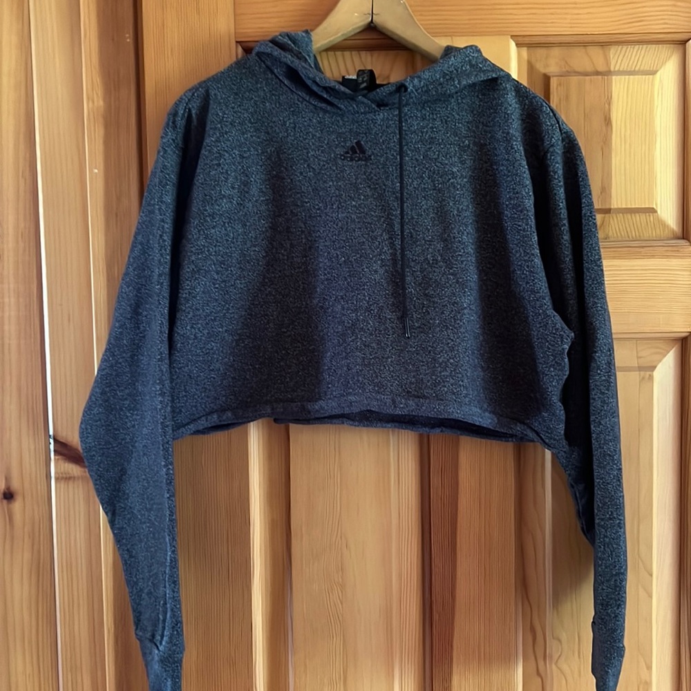 Adidas grey cropped sweatshirt